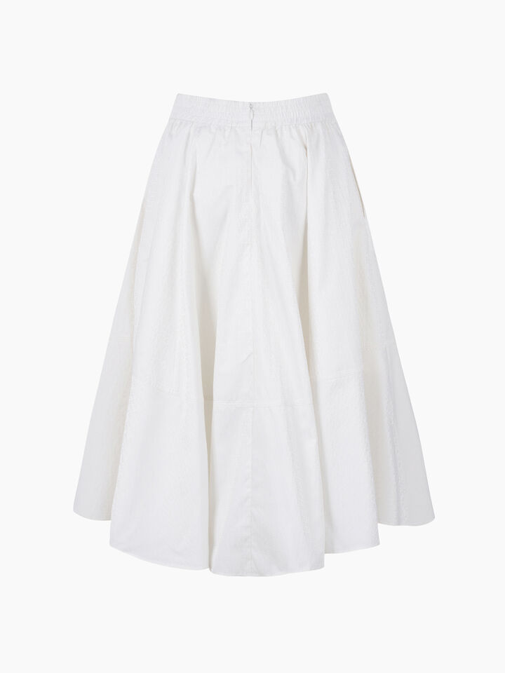Light beige skirt with jacquard motif - sisley k women - White | Sisley K image number 2